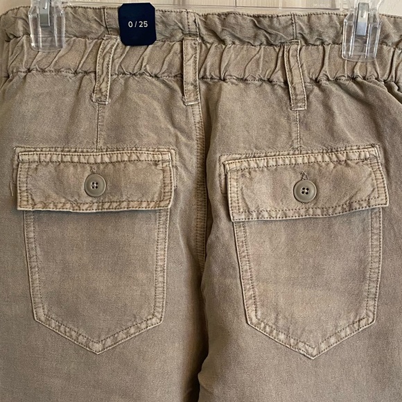Lucky Brand Soft Utility Boyfriend Tie Waist Linen Pants Beige Size Small 0 /25 - Picture 11 of 16